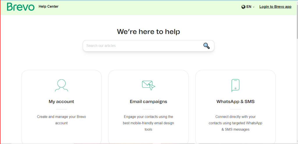 Brevo Email Deliverability; Brevo Help center