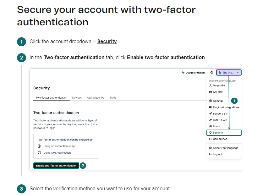 Brevo Email Deliverability;2-factor authentication