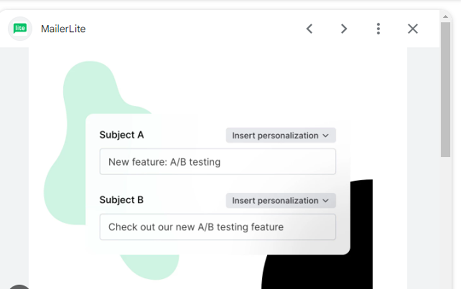 MailerLite; a/b testing